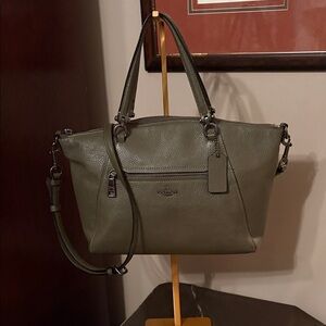 Coach Prairie Olive Green Pebbled Leather Shoulder Tote M2054-79997